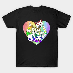 Three Rainbow Kitties T-Shirt